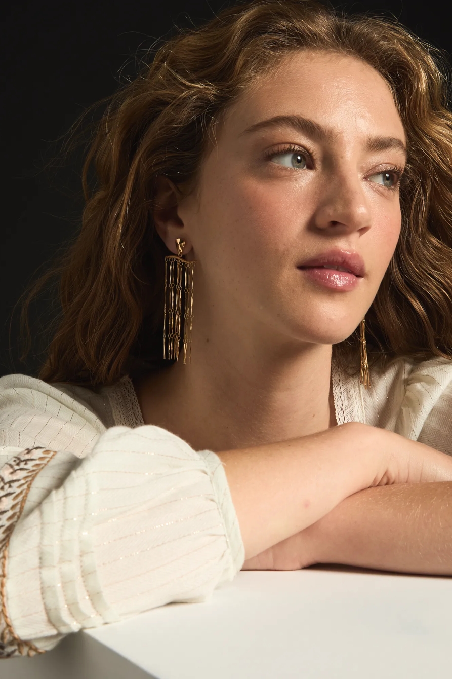 FRINGE EARRING — SILVER — image 1