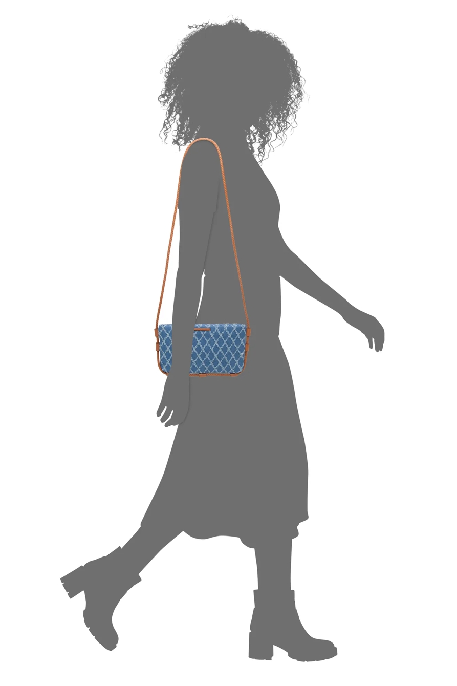EZRI DENIM CROSSBODY — OPEN BLUE/TURQUOISE — image 4