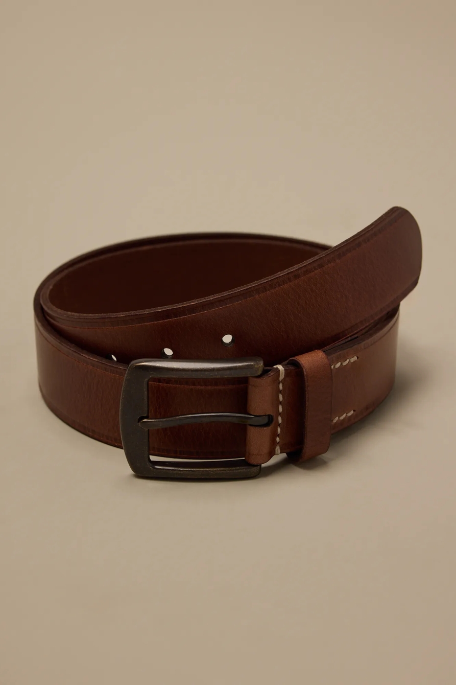 CLASSIC  LEATHER BELT — MEDIUM BROWN — image 1