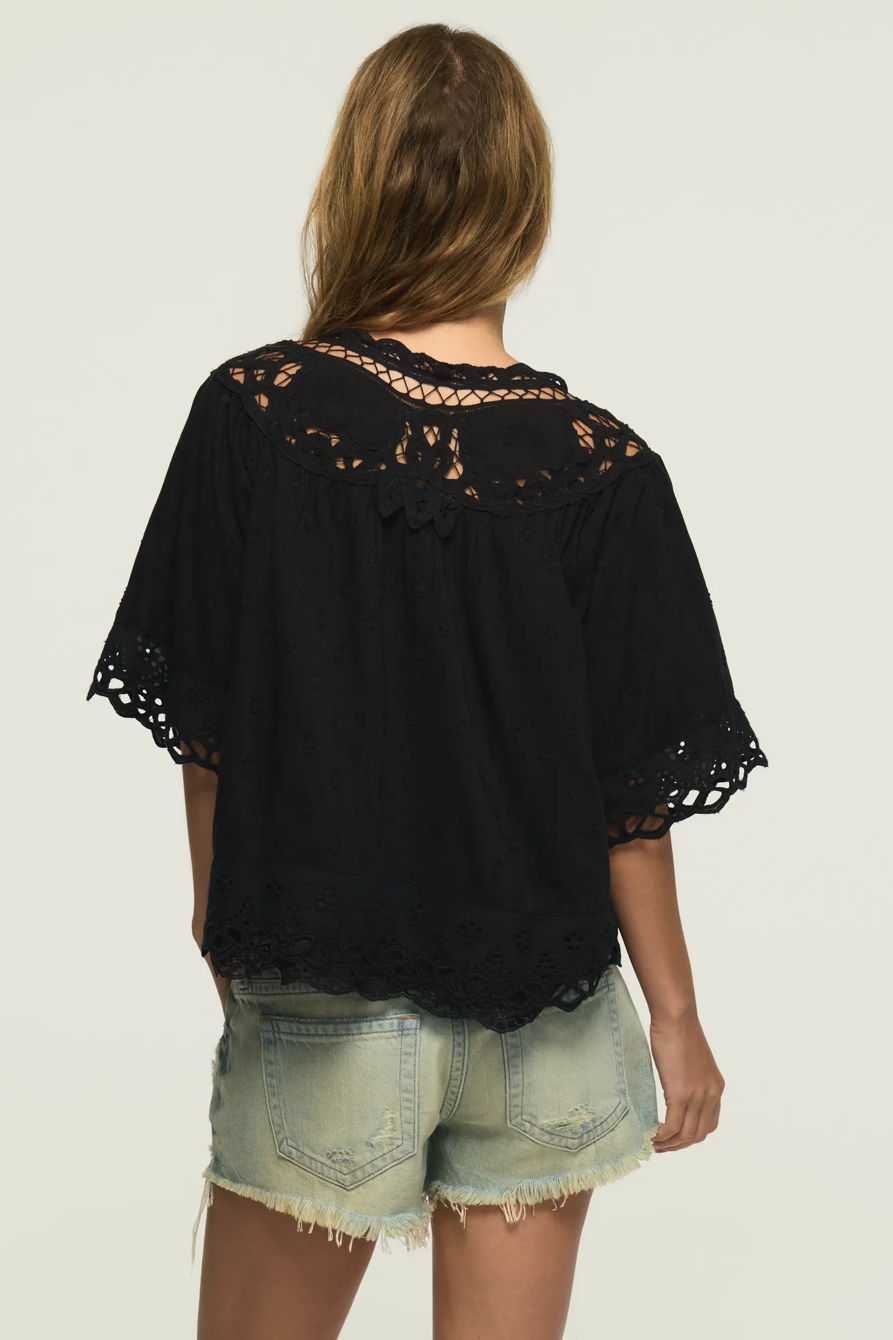 BATTENBURG LACE TOP — CAVIAR — image 3