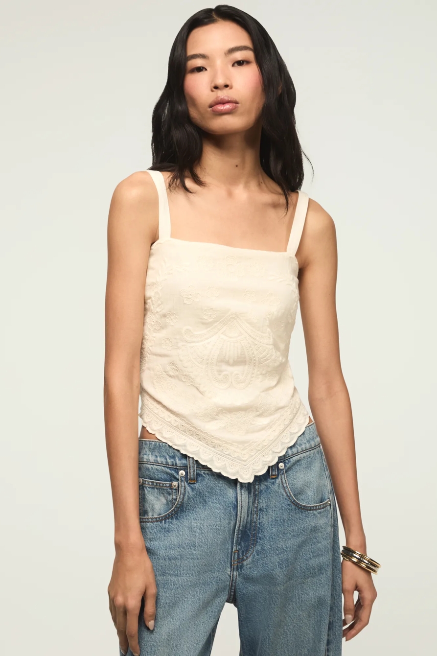FESTIVAL HANDKERCHIEF CAMI TOP — CREAM — image 1
