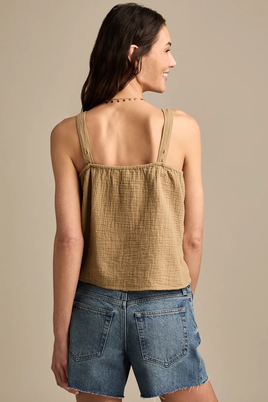 SOLID JAPUNTO GAUZE SWING TANK — ARMY OLIVE — image 5