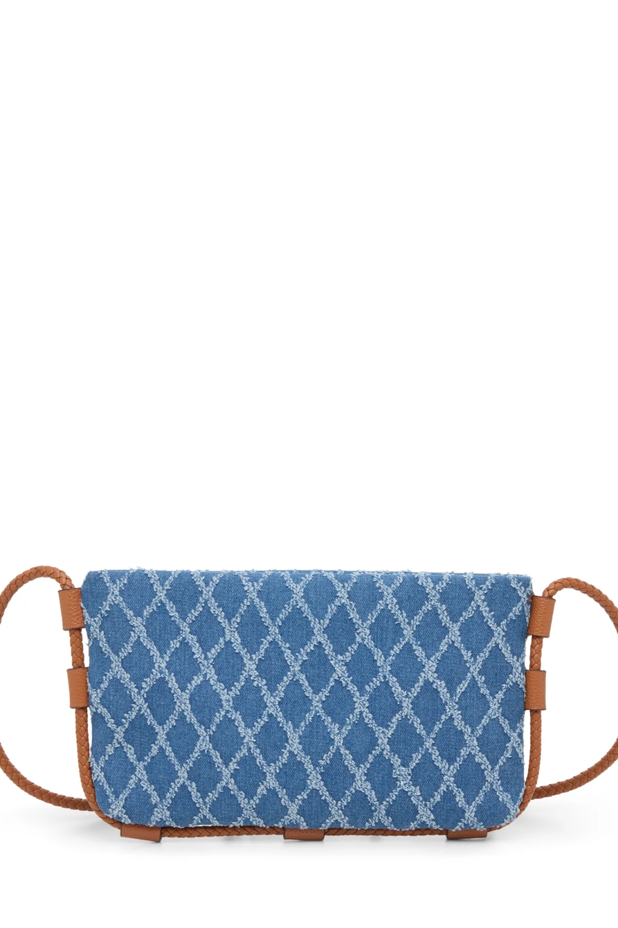 EZRI DENIM CROSSBODY — OPEN BLUE/TURQUOISE — image 2
