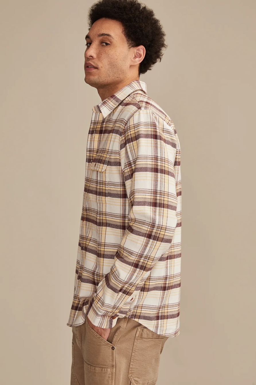 CLOUD SOFT FLANNEL SHIRT — TAN MULTI — image 4