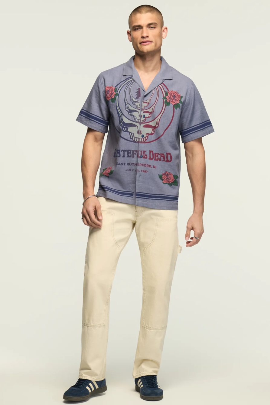SHORT SLEEVE GRATEFUL DEAD PRINTED SHIRT — BLUE BLUSH — image 5