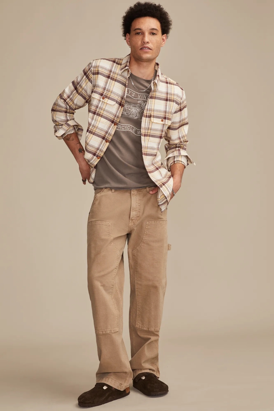 CLOUD SOFT FLANNEL SHIRT — TAN MULTI — image 5