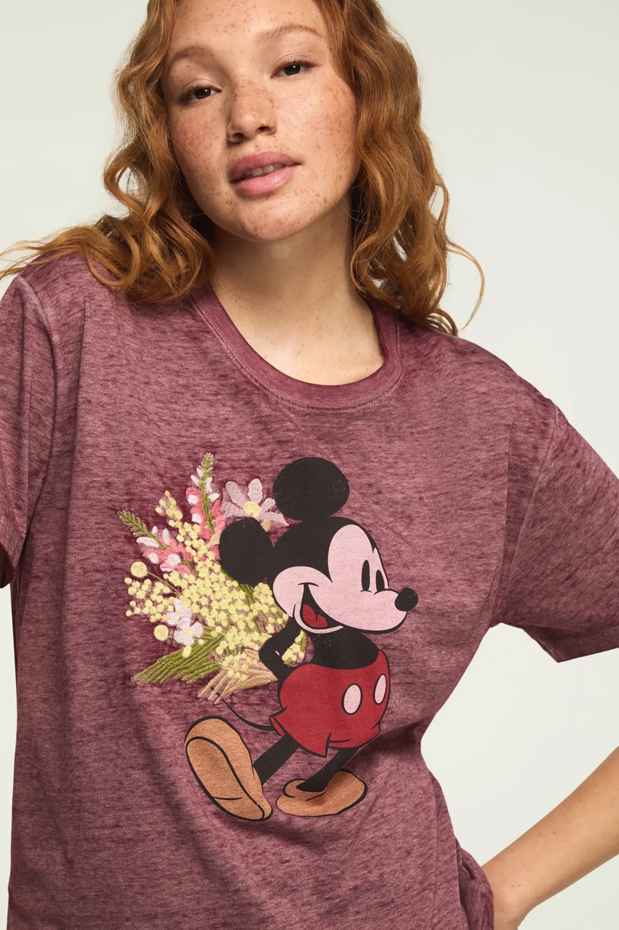MICKEY FLOWERS BOYFRIEND TEE — SASSAFRAS — image 1