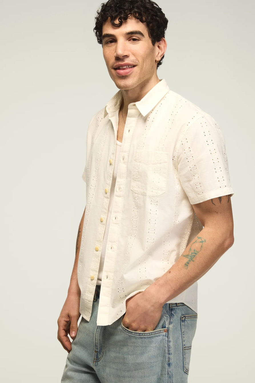 NOVELTY EYELET SAN GABRIEL SHIRT — TOFU — image 4