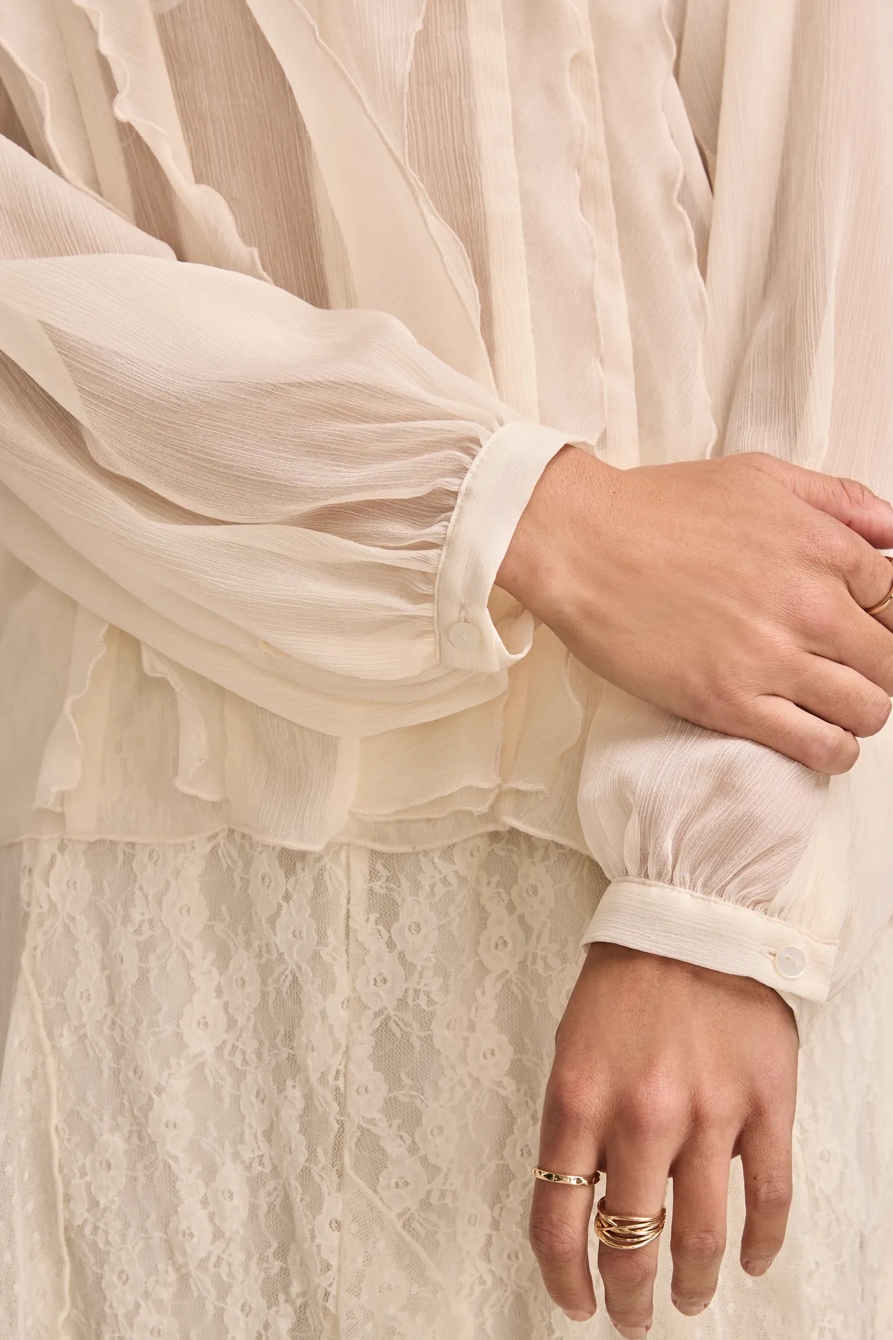 FEMME RUFFLE TOP — CREAM — image 4