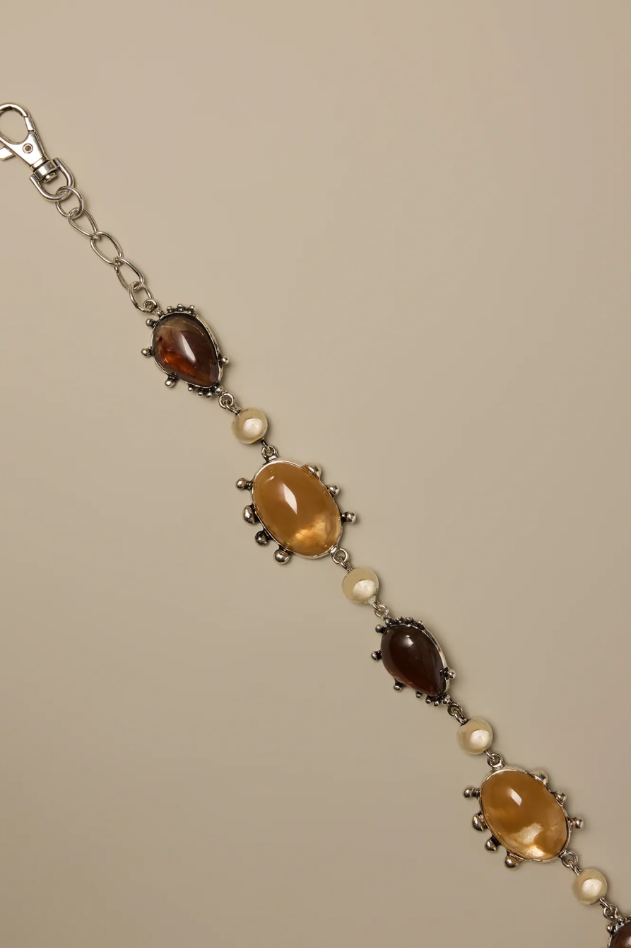 STONE CHAIN BELT — SILVER — image 2