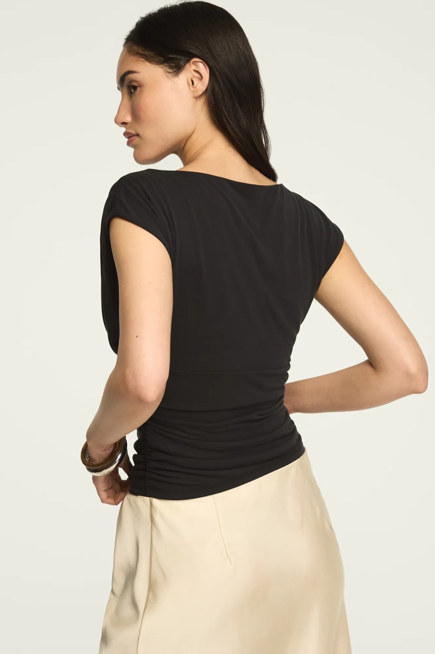 SANDWASH BANDED WAIST TEE — JET BLACK — image 3