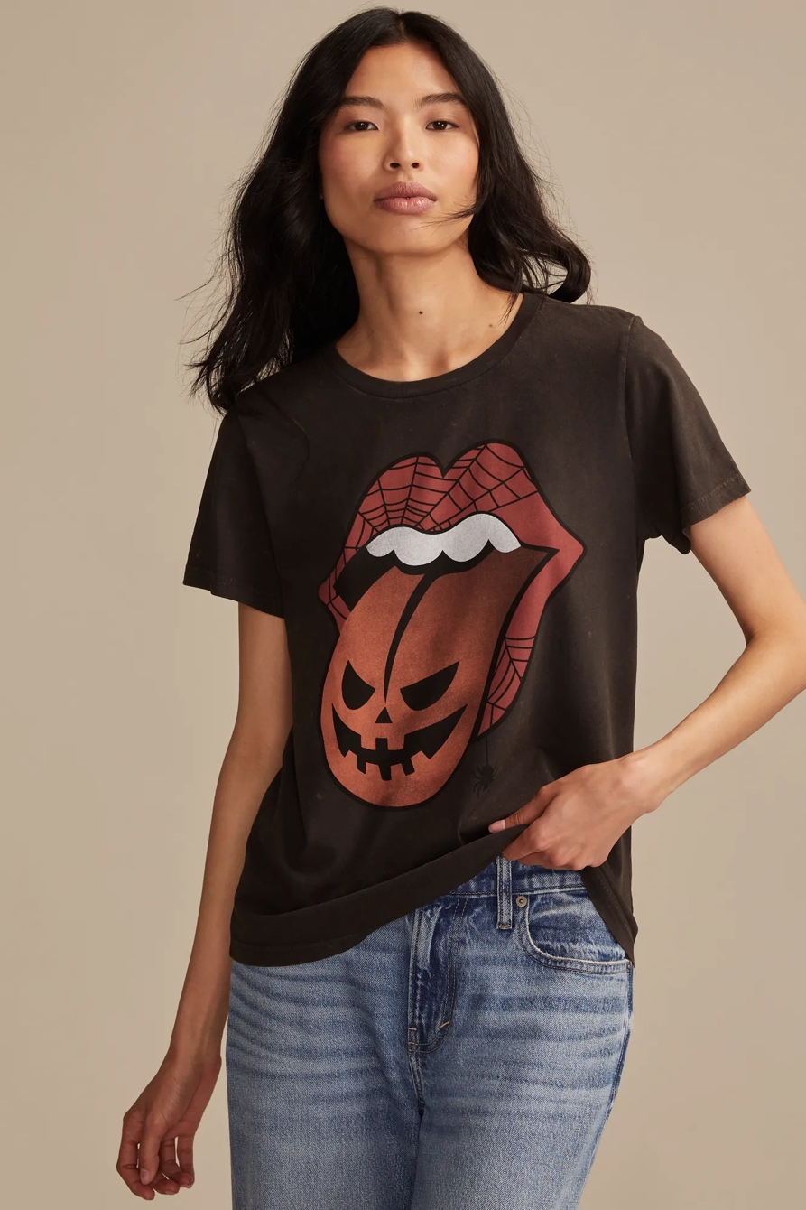 ROLLING STONES PUMPKIN TONGUE CLASSIC CREW — JET BLACK — image 2