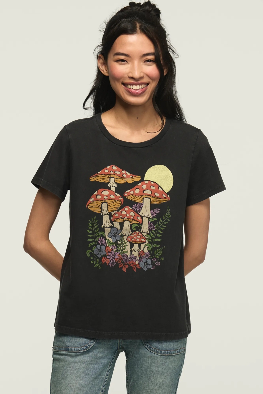 MIDNIGHT MUSHROOMS CLASSIC CREW — JET BLACK — image 1