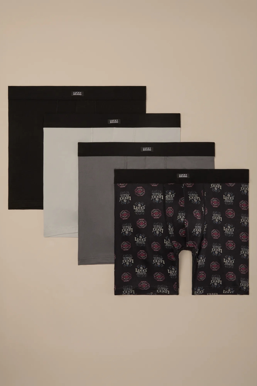 4 PACK SOFT BOXER BRIEFS — MULTI — image 1