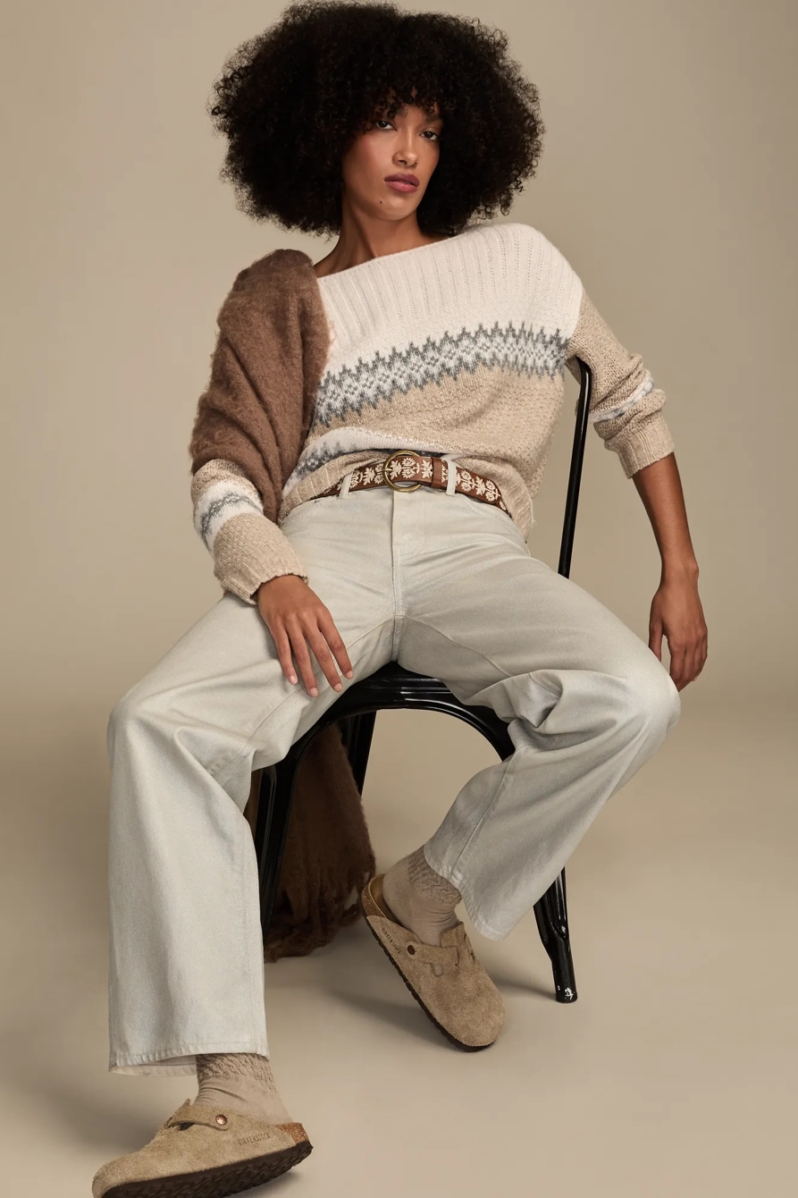 FAIRISLE BOATNECK — OAT MILK — image 5