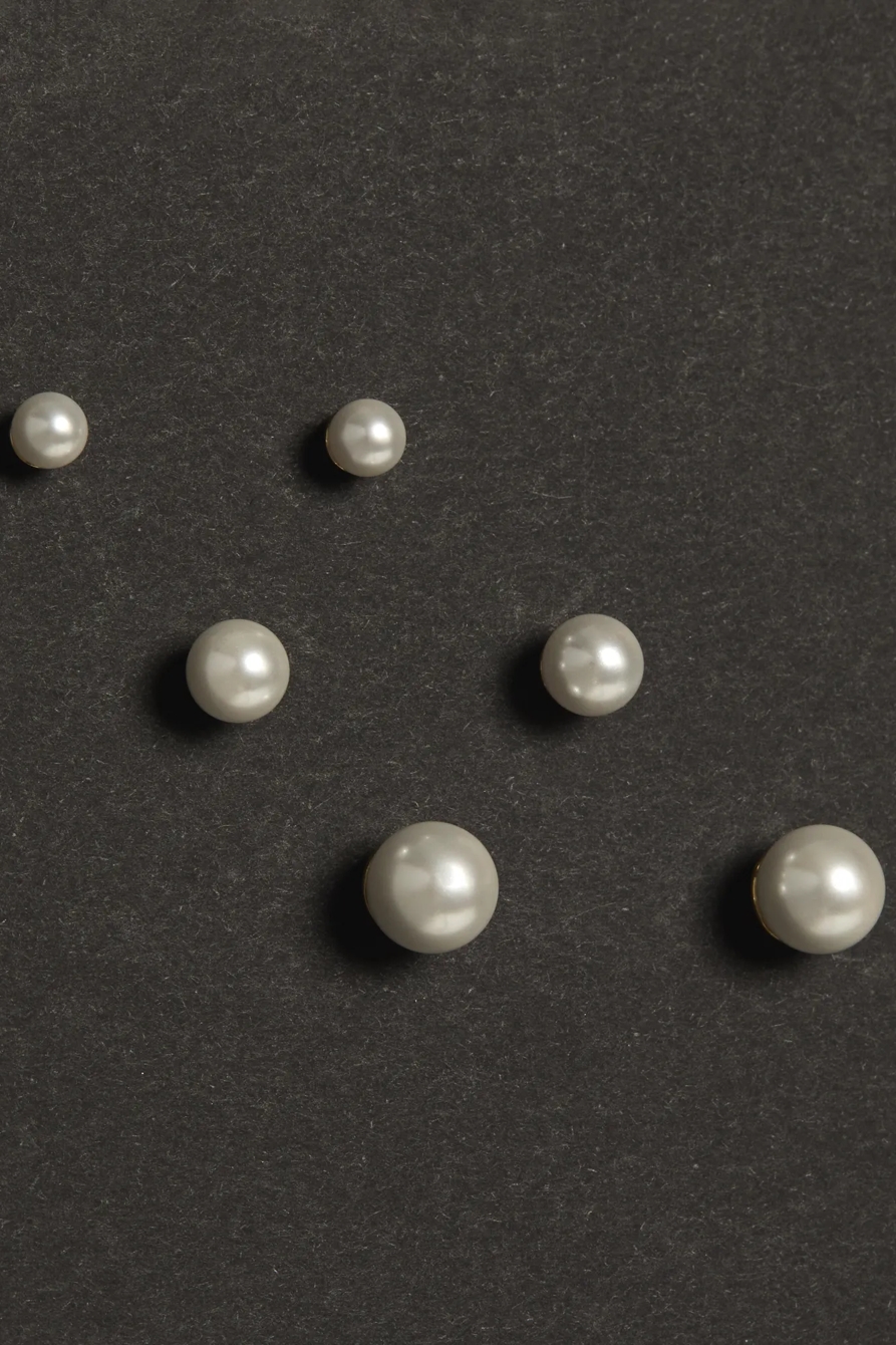 Pearl Stud Set — GOLD — image 2