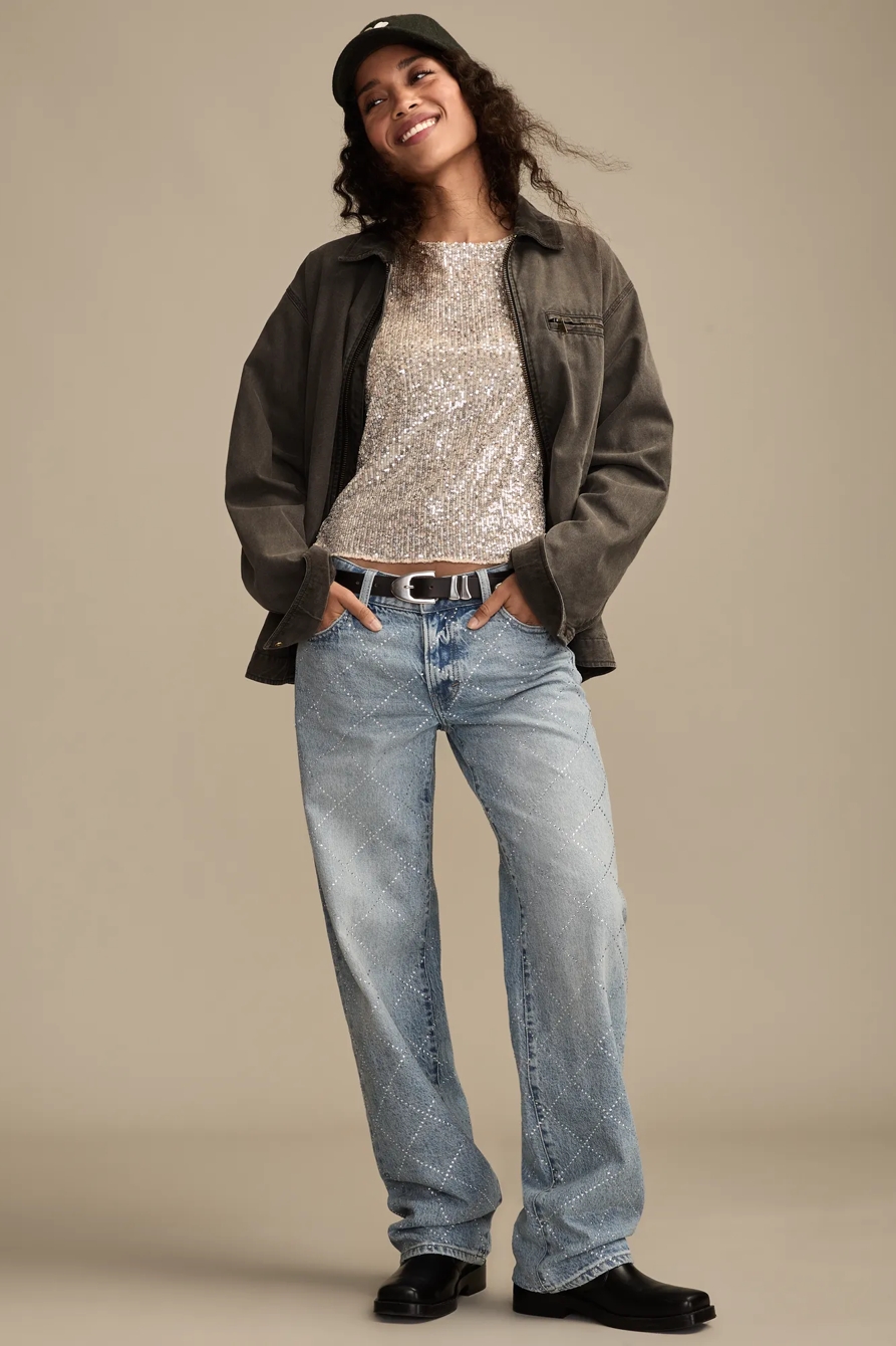 Lucky Legend Rhinestone Baggy — SNOW CONE WASH — image 2