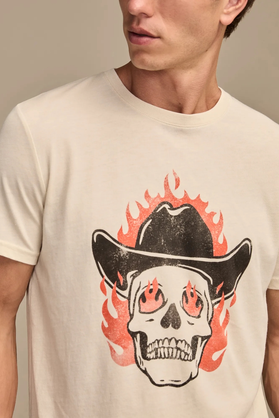 FLAMING SKULL TEE — BONE WHITE — image 2