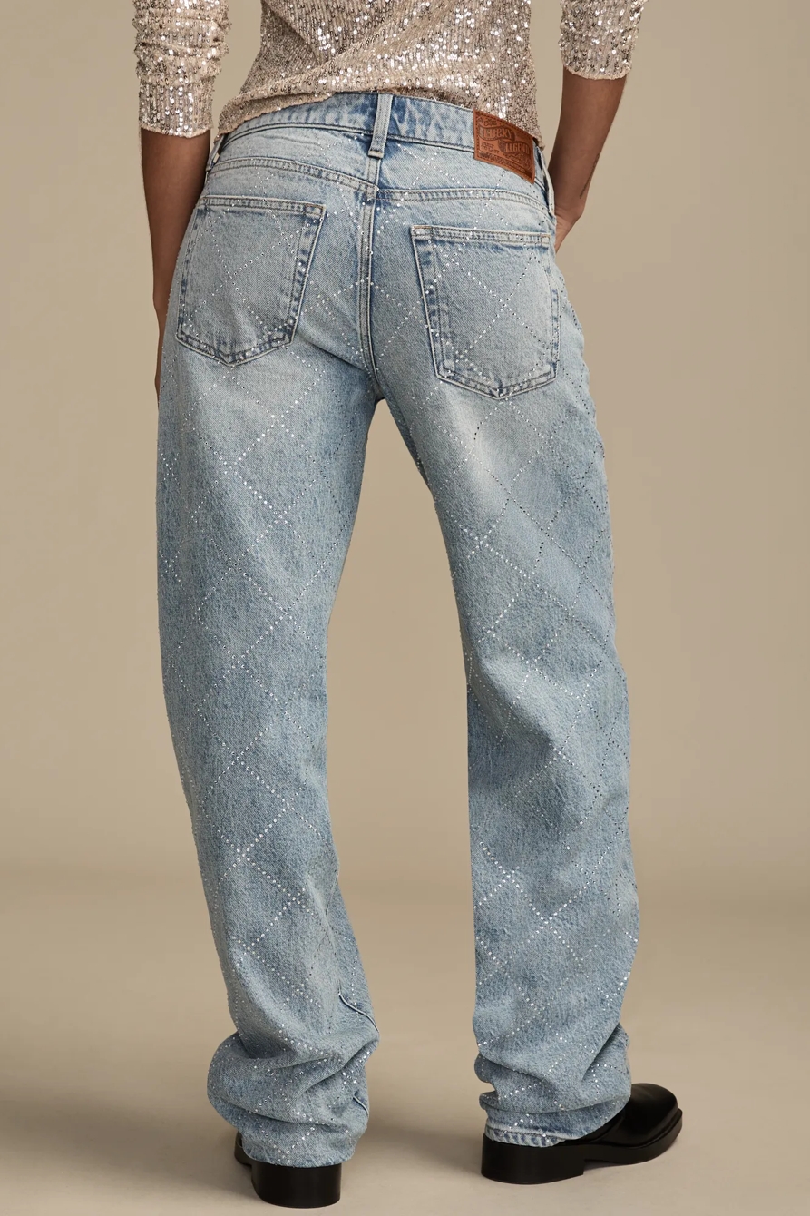 Lucky Legend Rhinestone Baggy — SNOW CONE WASH — image 5