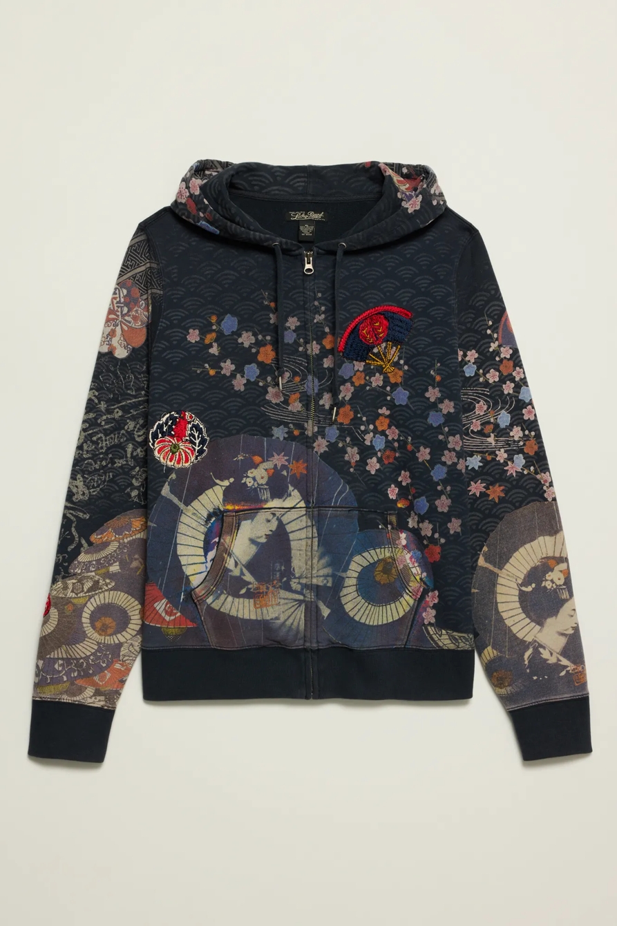 Lucky Brand Vintage Y2K Full Zip Hoodie — NAVY MULTI — image 1