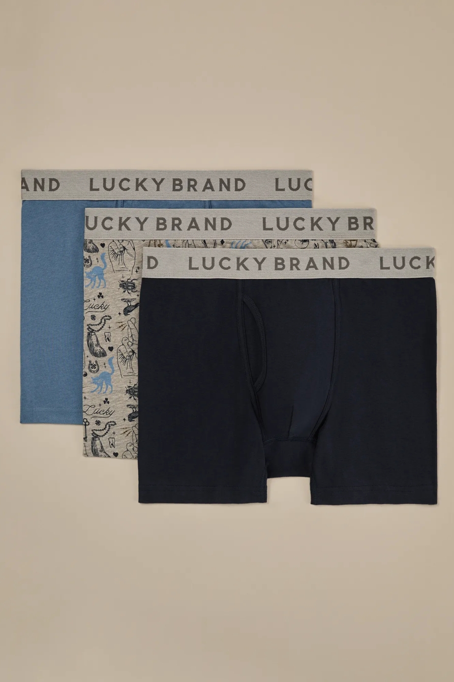 3 PACK STRETCH BOXER BRIEFS — MULTI — image 1