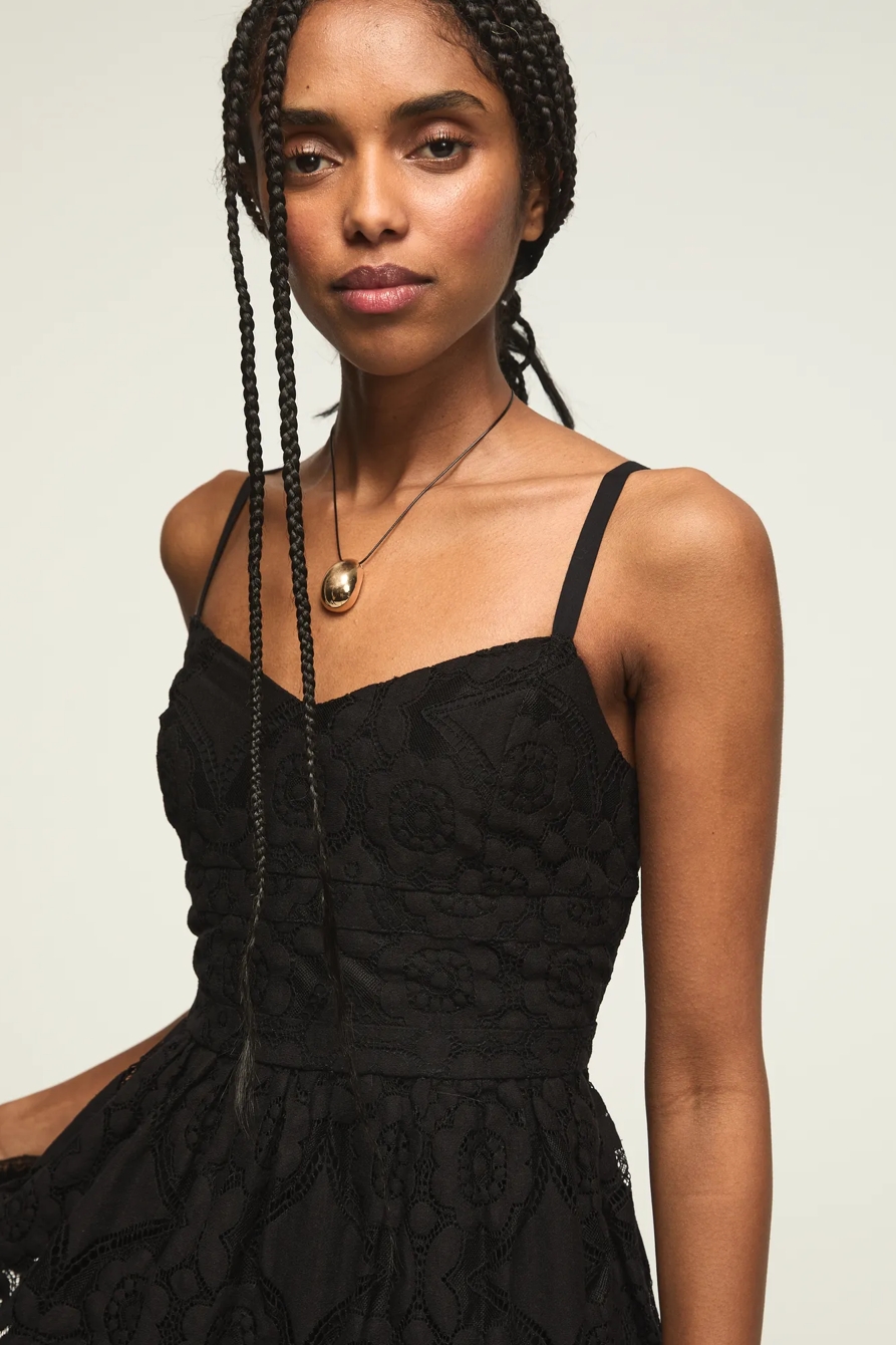 DROP WAIST BALLET MIDI DRESS — #001 BLACK — image 6