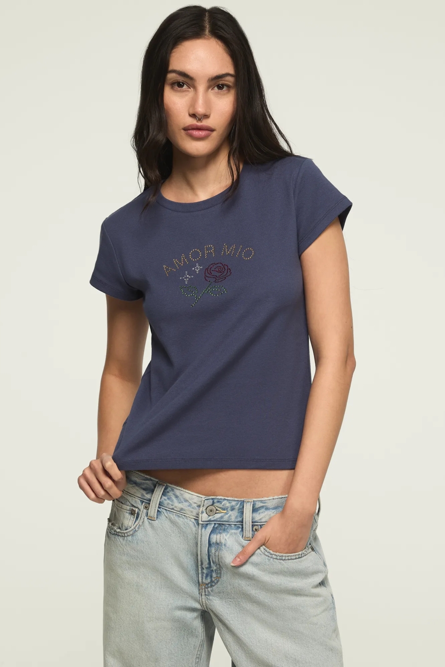 AMOR MIO BABY TEE — ABYSS BLUE — image 2