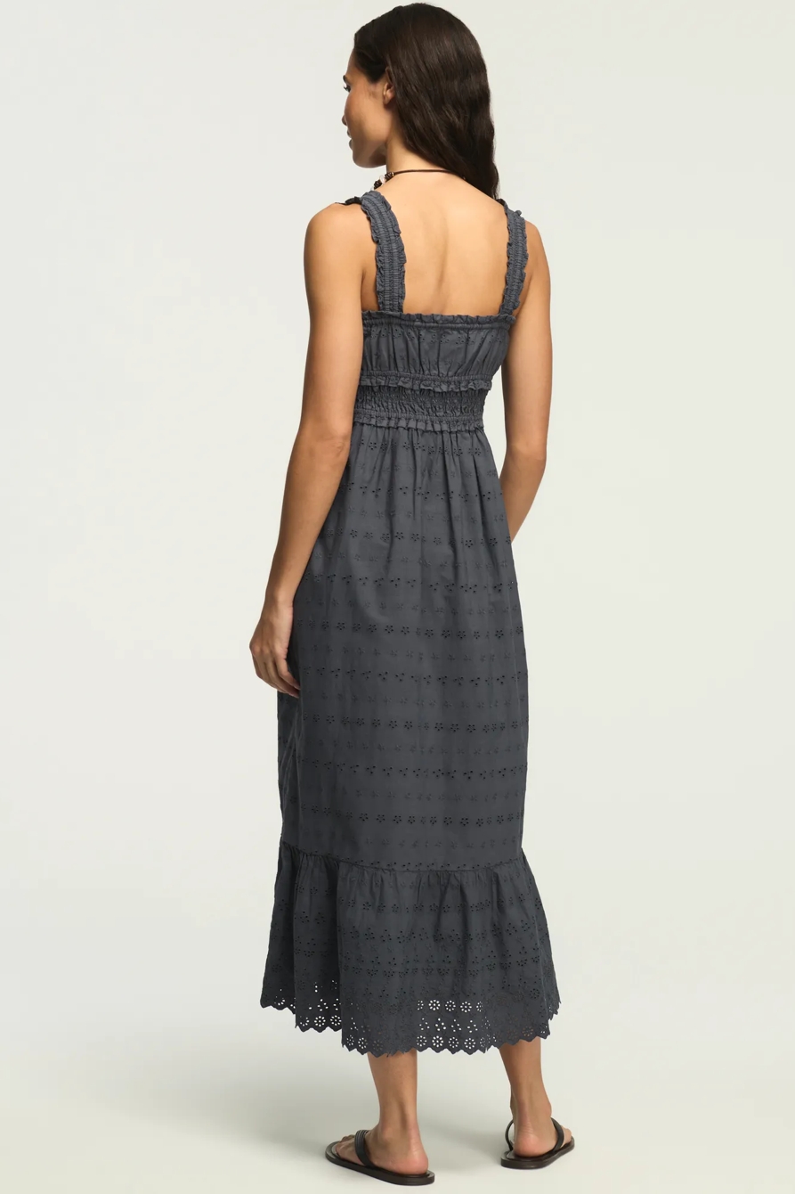 SCHIFFLEY SMOCKED WAIST MIDI DRESS — OMBRE BLUE — image 3