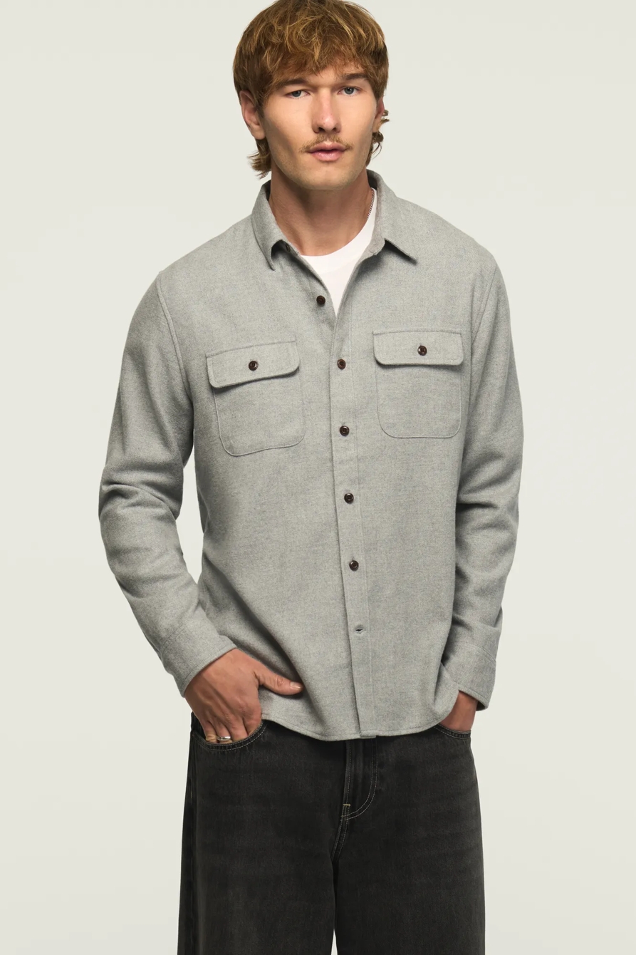 CLOUD SOFT FLANNEL HUMBOLDT SHIRT — HEATHER GREY — image 1