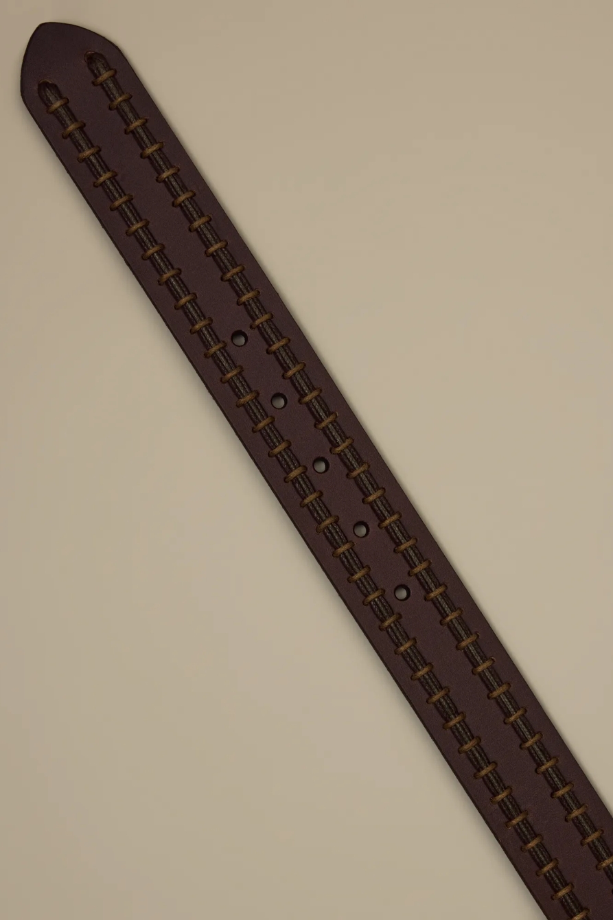 EMBOSSED BELT — BROWN — image 2