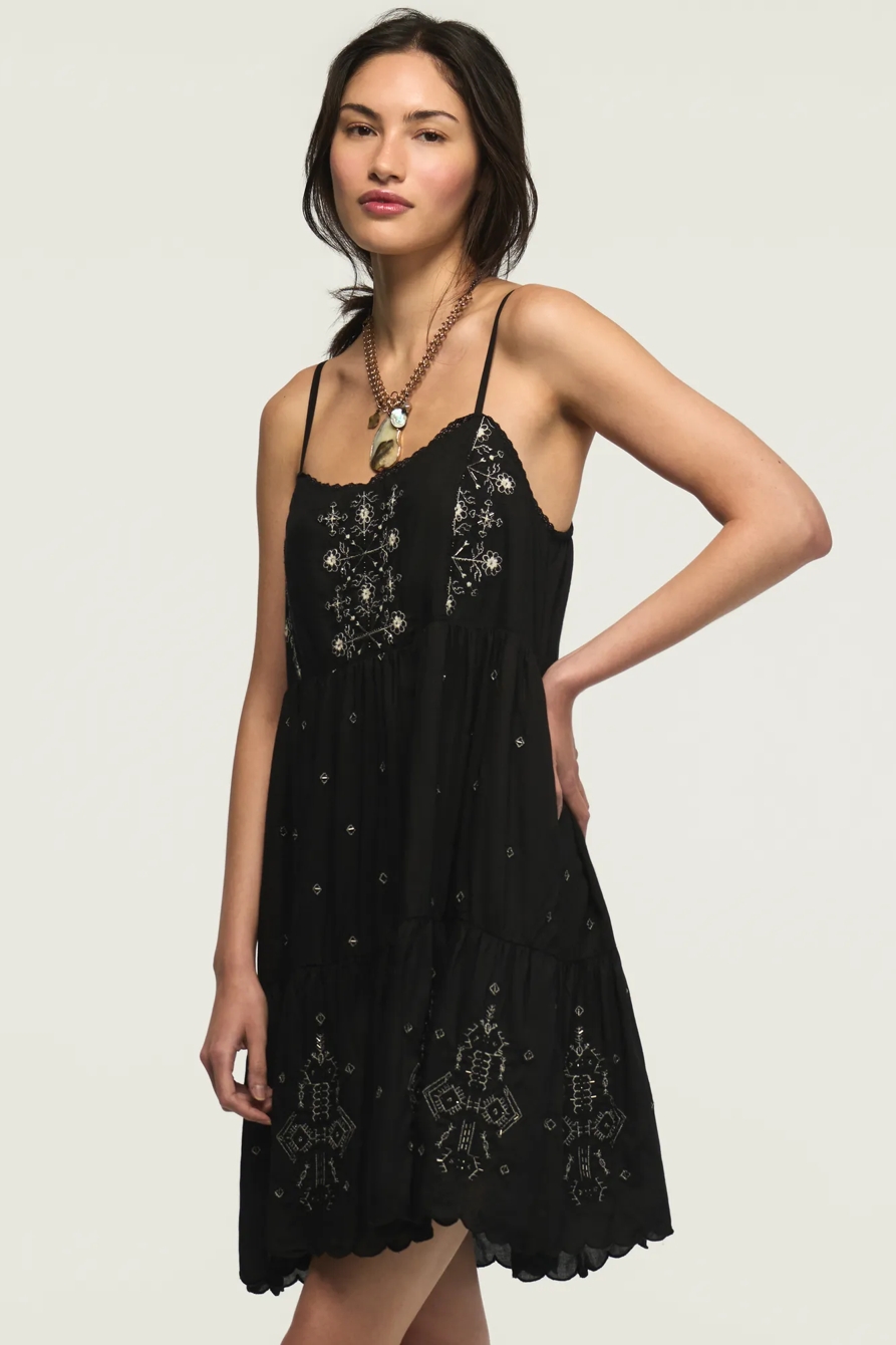 MARAKESH TIERED MINI DRESS — CAVIAR — image 4