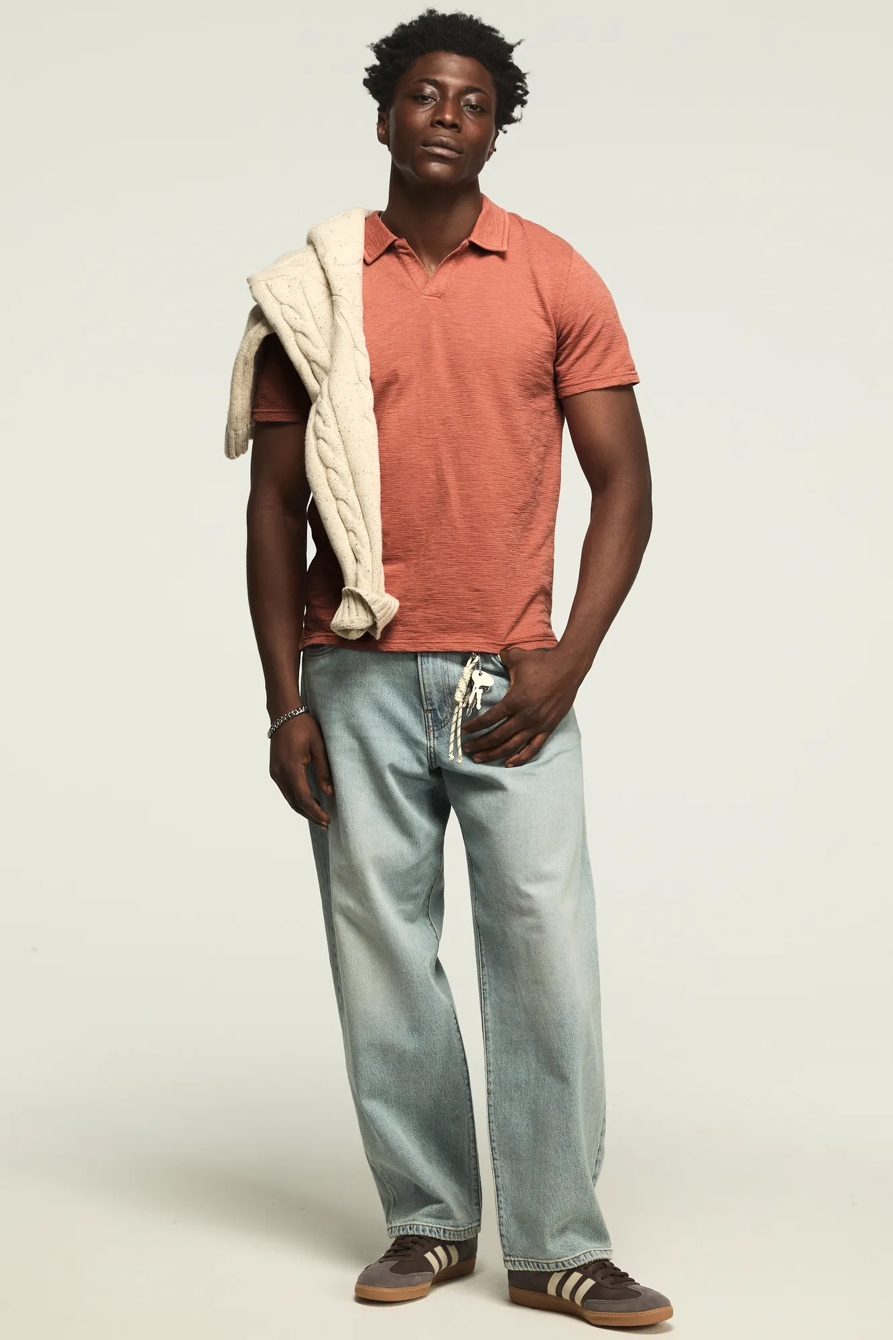 JACQUARD SLUB JERSEY SHIRT — COWHIDE — image 5