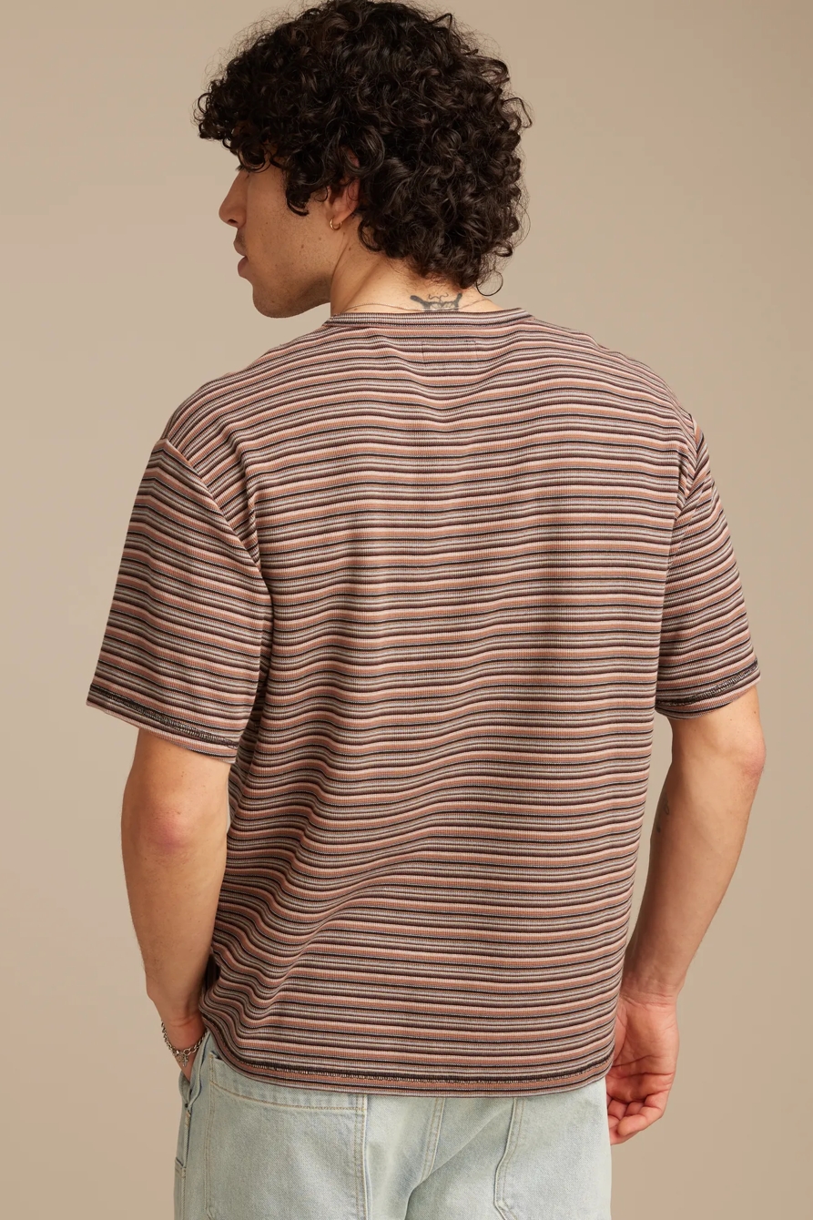 STRIPE WAFFLE RELAXED CREW TEE — MULTI — image 3