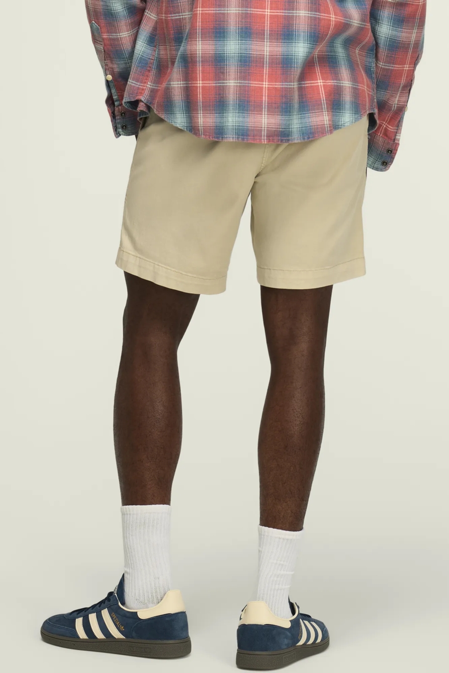 7" STRETCH TWILL FLAT FRONT SHORTS — PELICAN — image 3