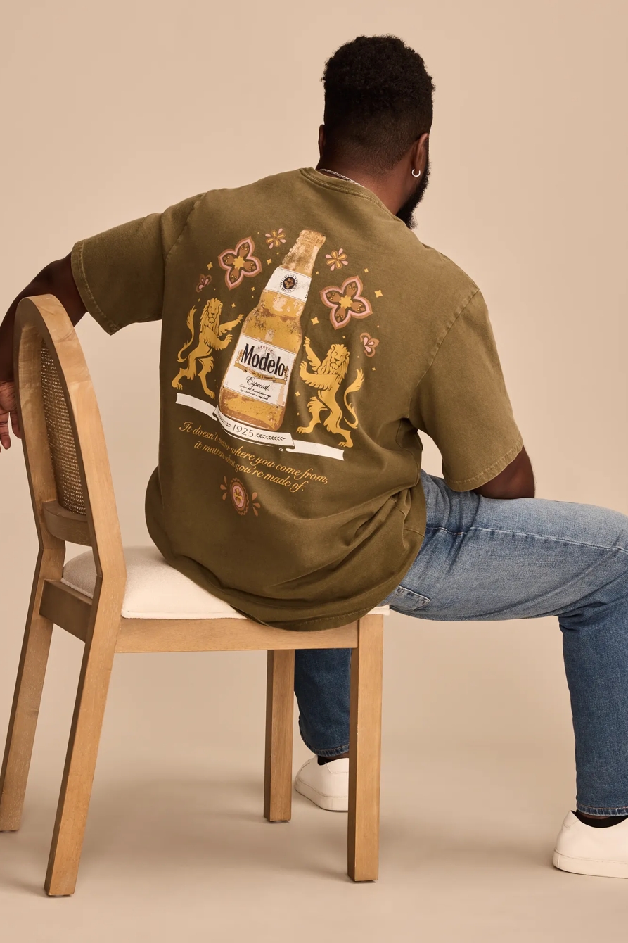 BIG & TALL MODELO BOTTLE TEE — OLIVE NIGHT — image 1