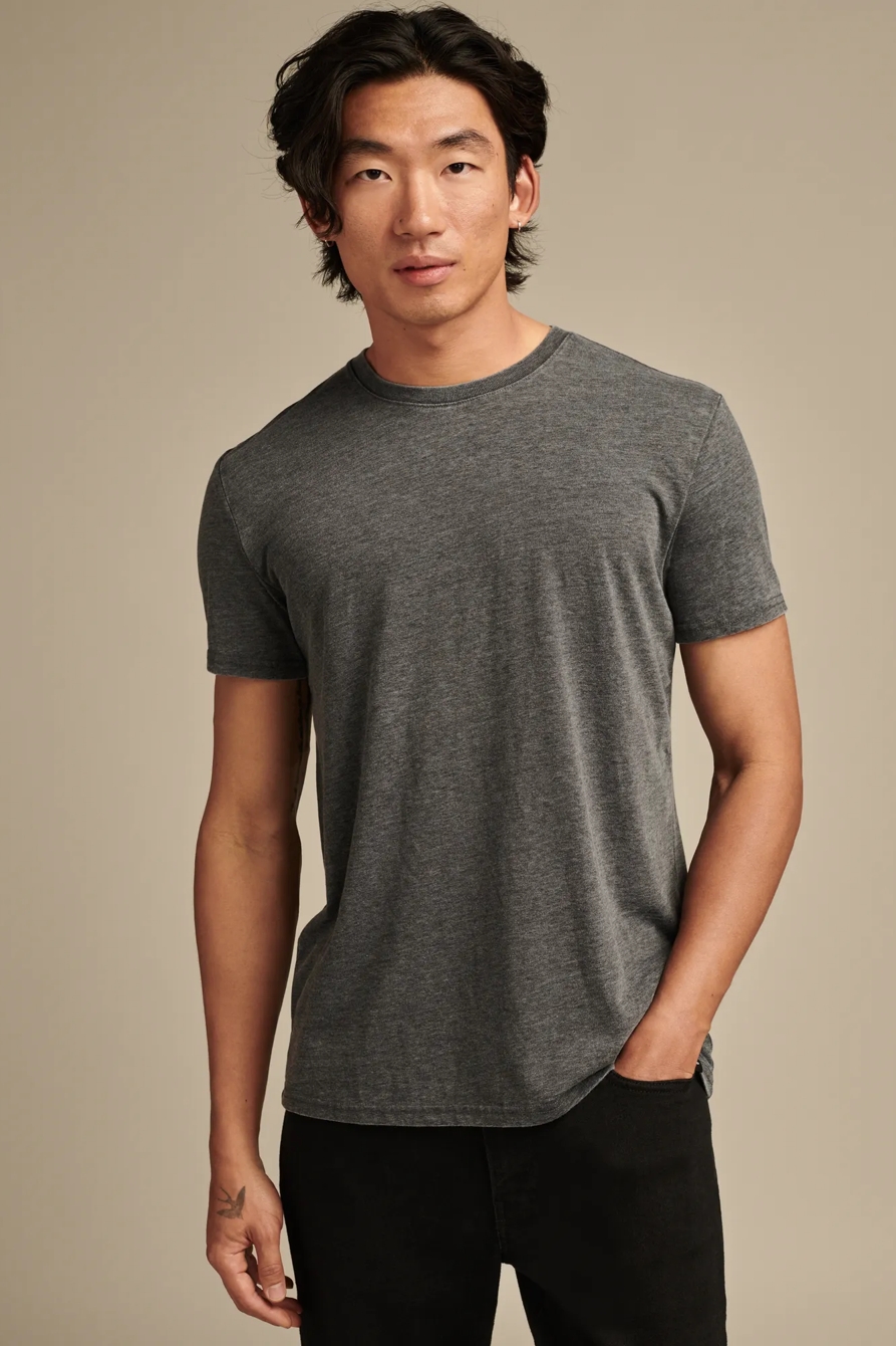VENICE BURNOUT CREW NECK TEE — JET BLACK — image 1