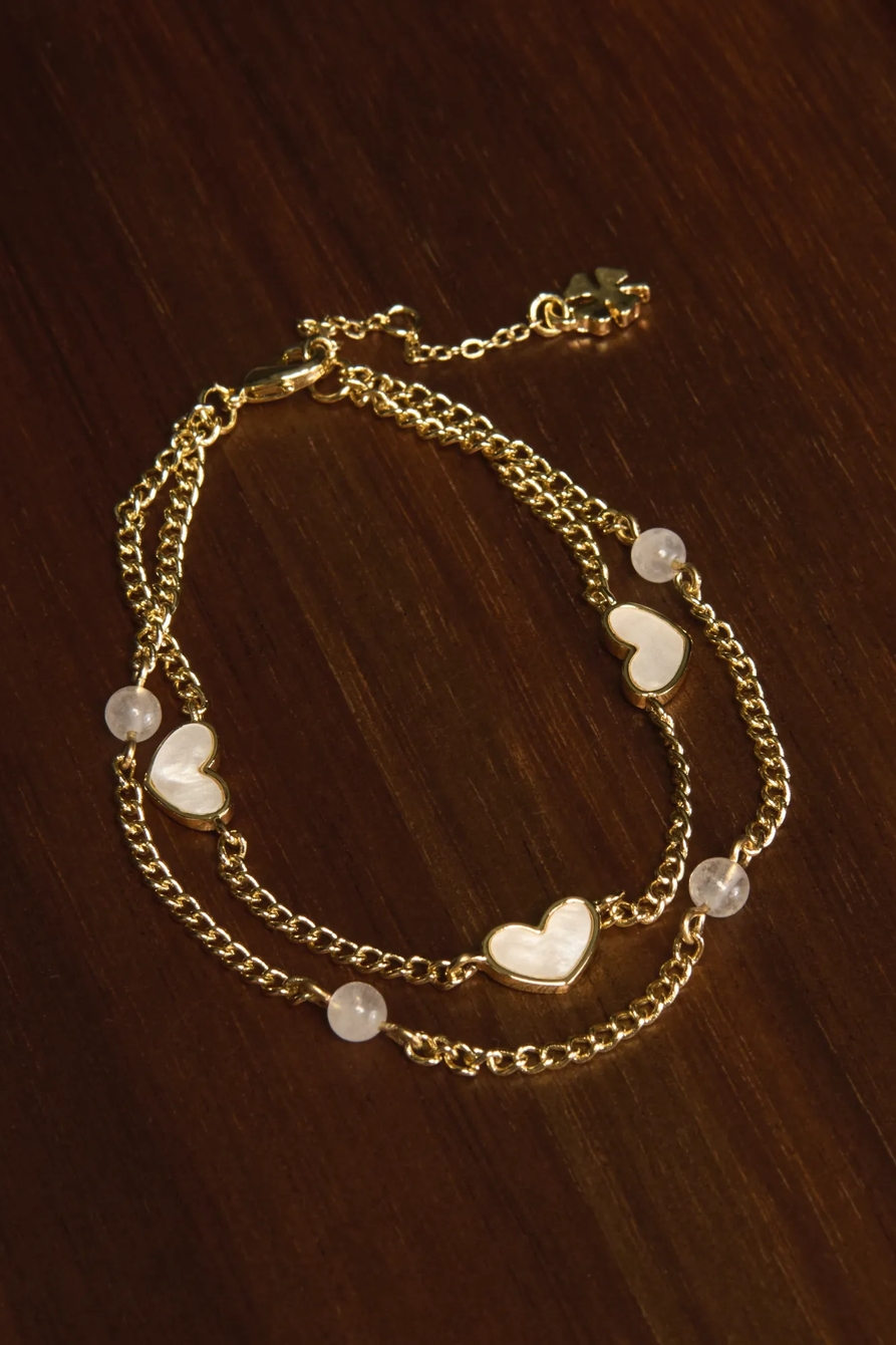Heart Charm Bracelet — GOLD — image 1