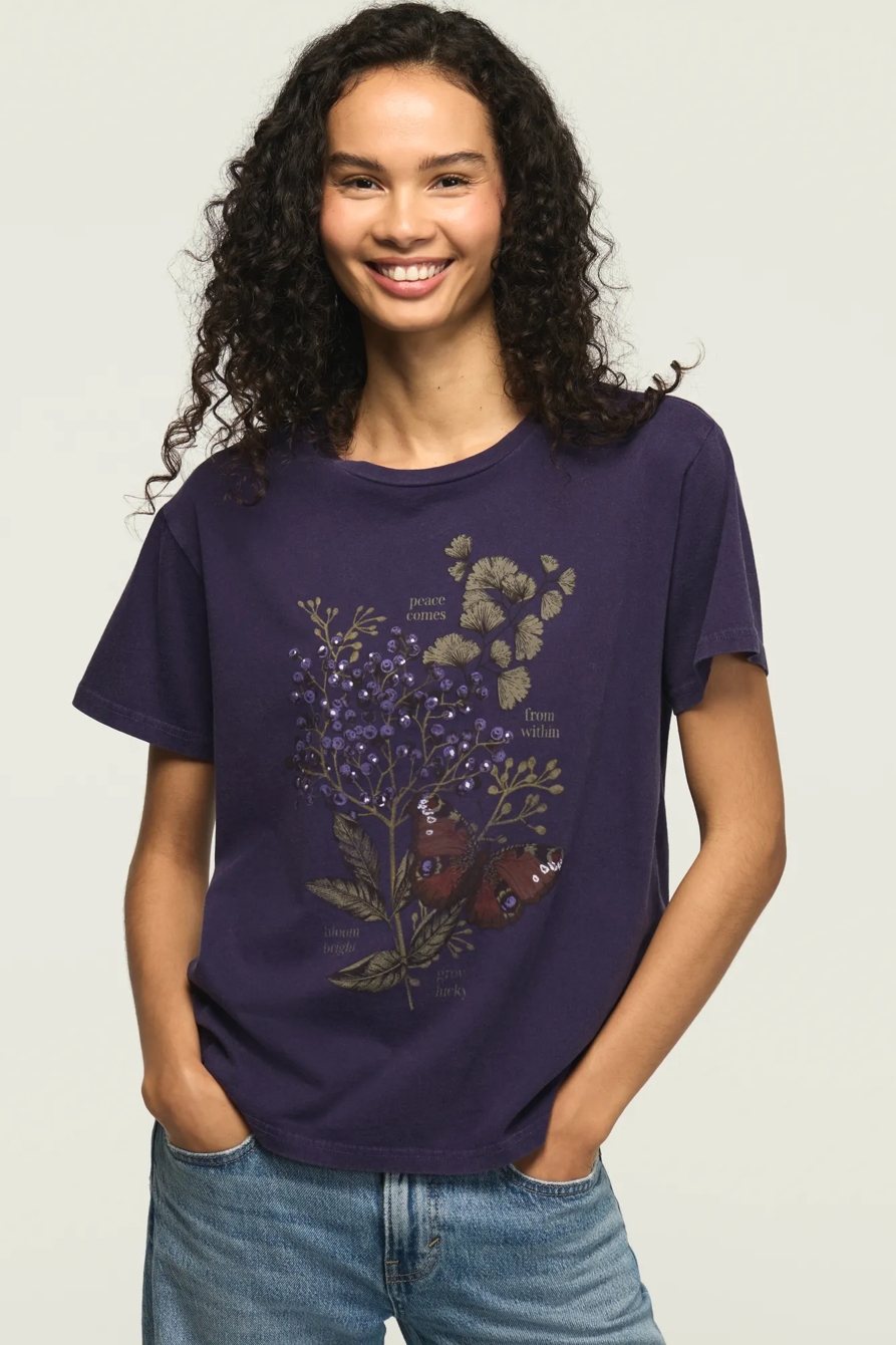 BOTANICAL BOYFRIEND TEE — PARACHUTE PURPLE — image 1