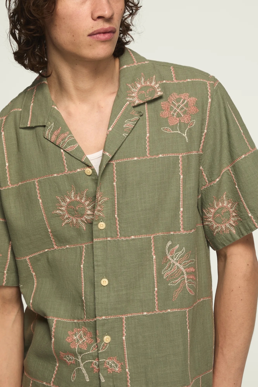 NOVELTY CAMP COLLAR SHIRT — OLIVE MULTI — image 2