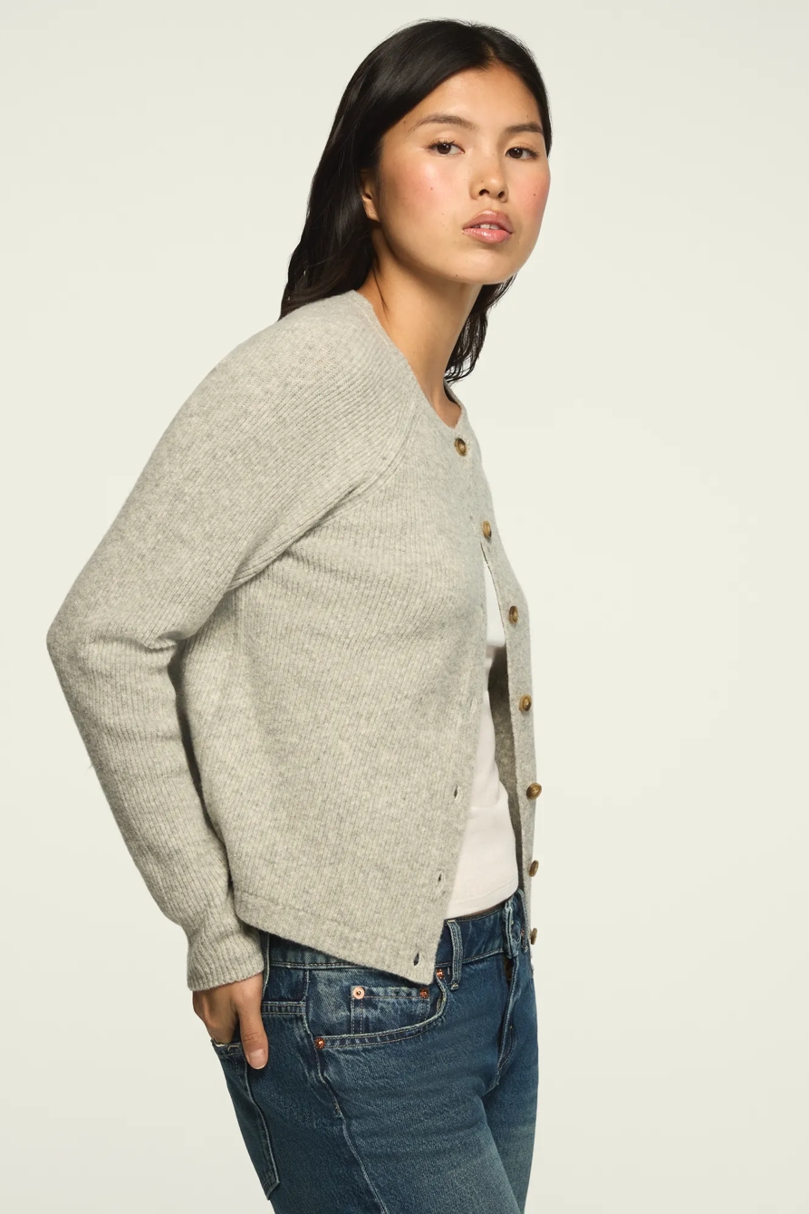 CLOUD SOFT CARDIGAN — LIGHT HEATHER GRAY — image 4