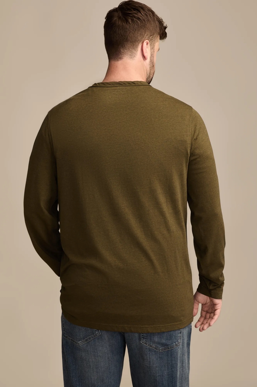 BIG & TALL VENICE BURNOUT LONG SLEEVE TEE — DARK OLIVE — image 3