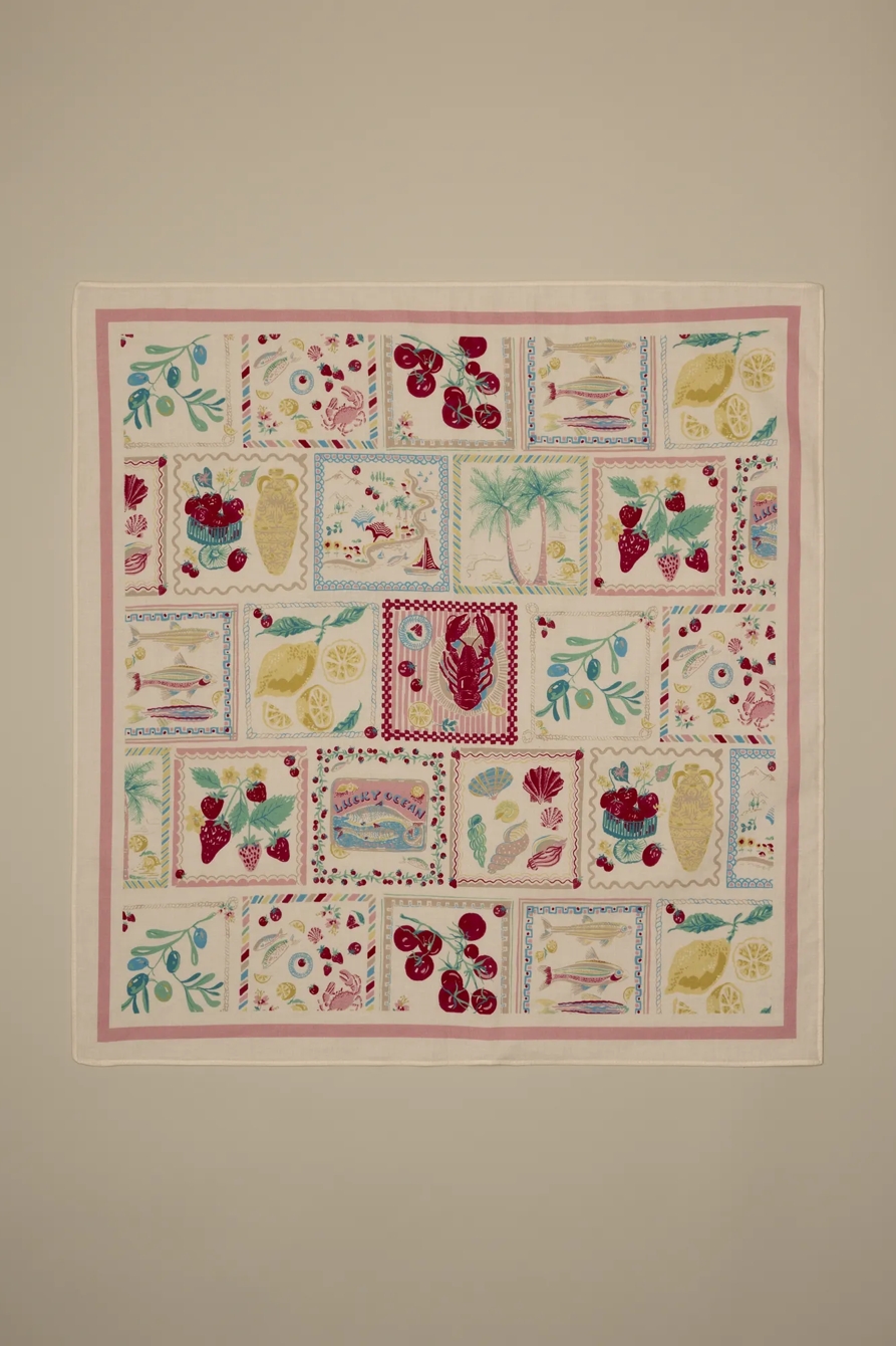 MULTI POSTCARD COTTON BANDANA — MULTI — image 2