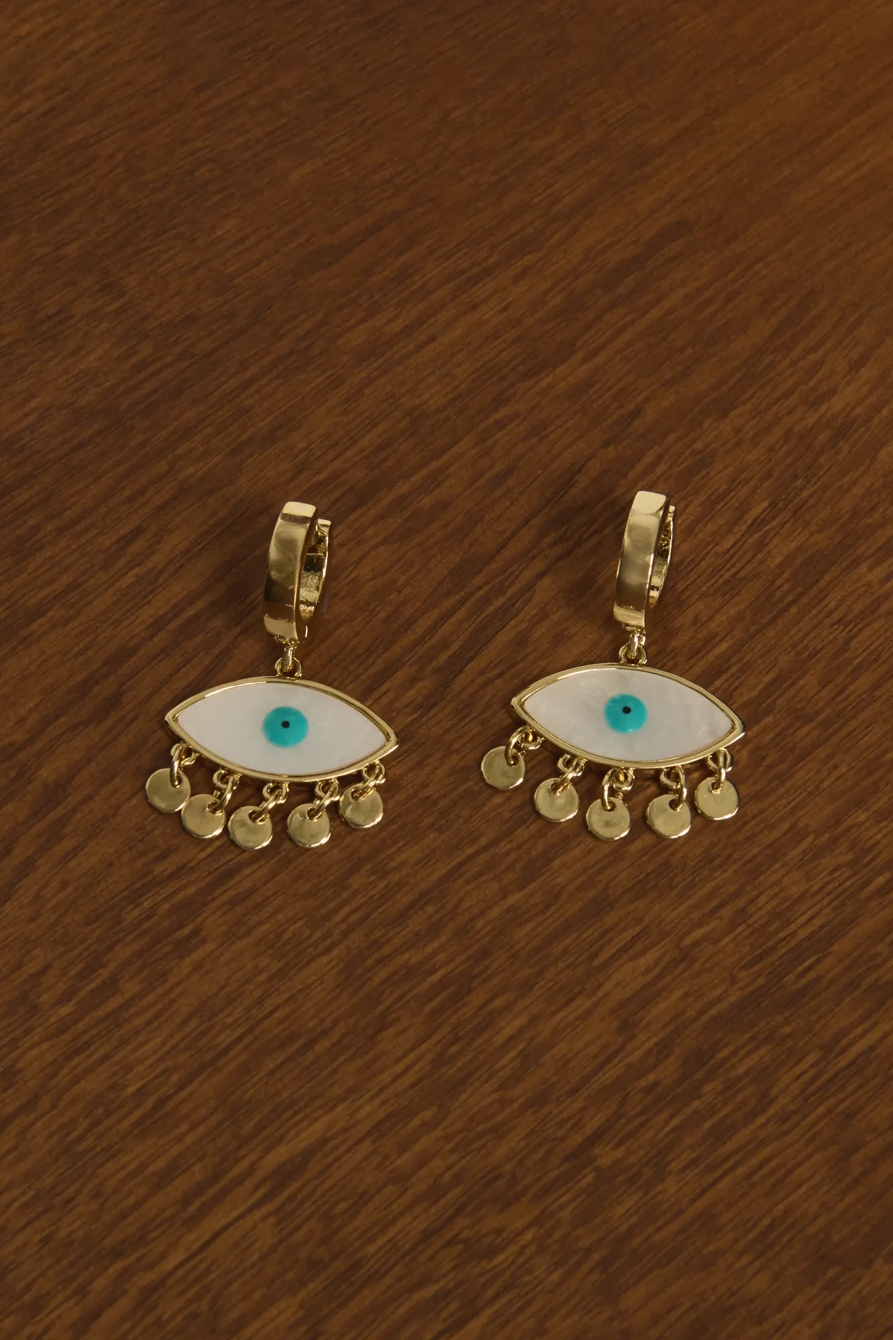 Evil Eye Drop Earrings — GOLD — image 2