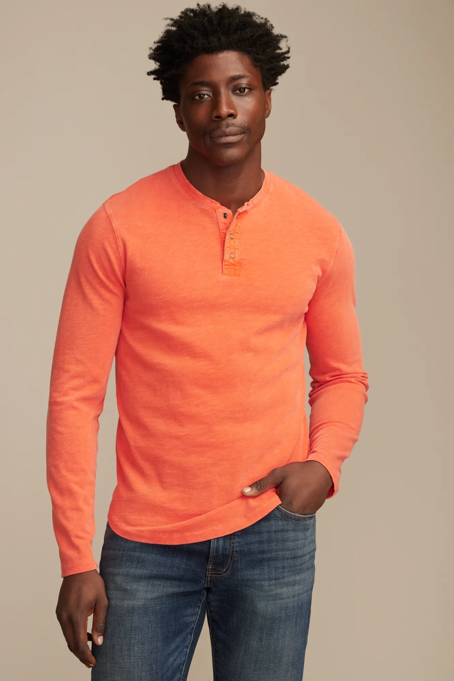 LONG SLEEVE WEEKEND SLUB HENLEY — Fiesta — image 1