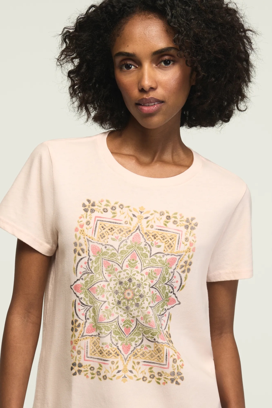 EMBELLISHED MANDALA CLASSIC CREW — CLOUD PINK — image 2