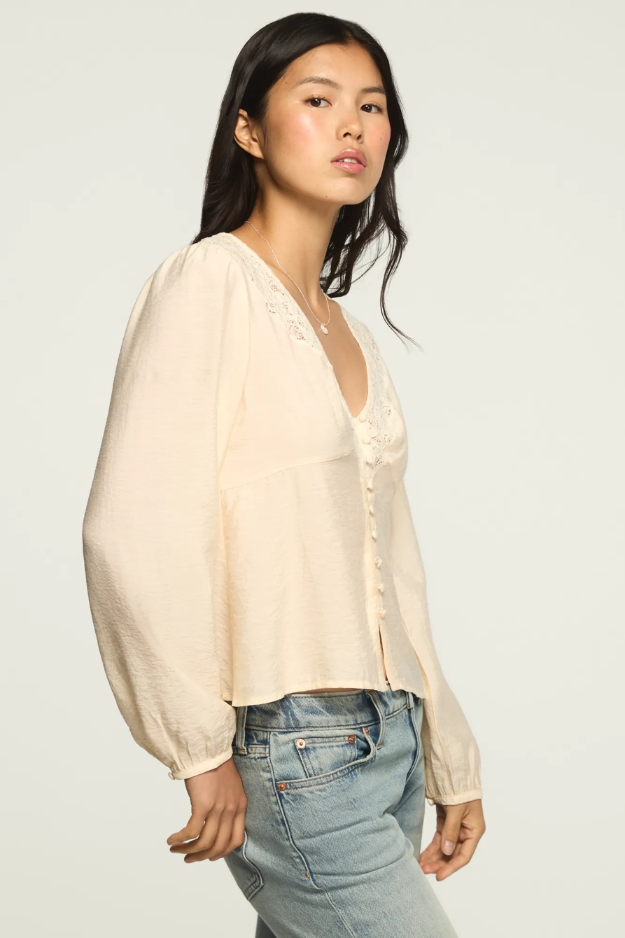 LONG SLEEVE LACE BUTTON THROUGH — WHITE SWAN — image 4