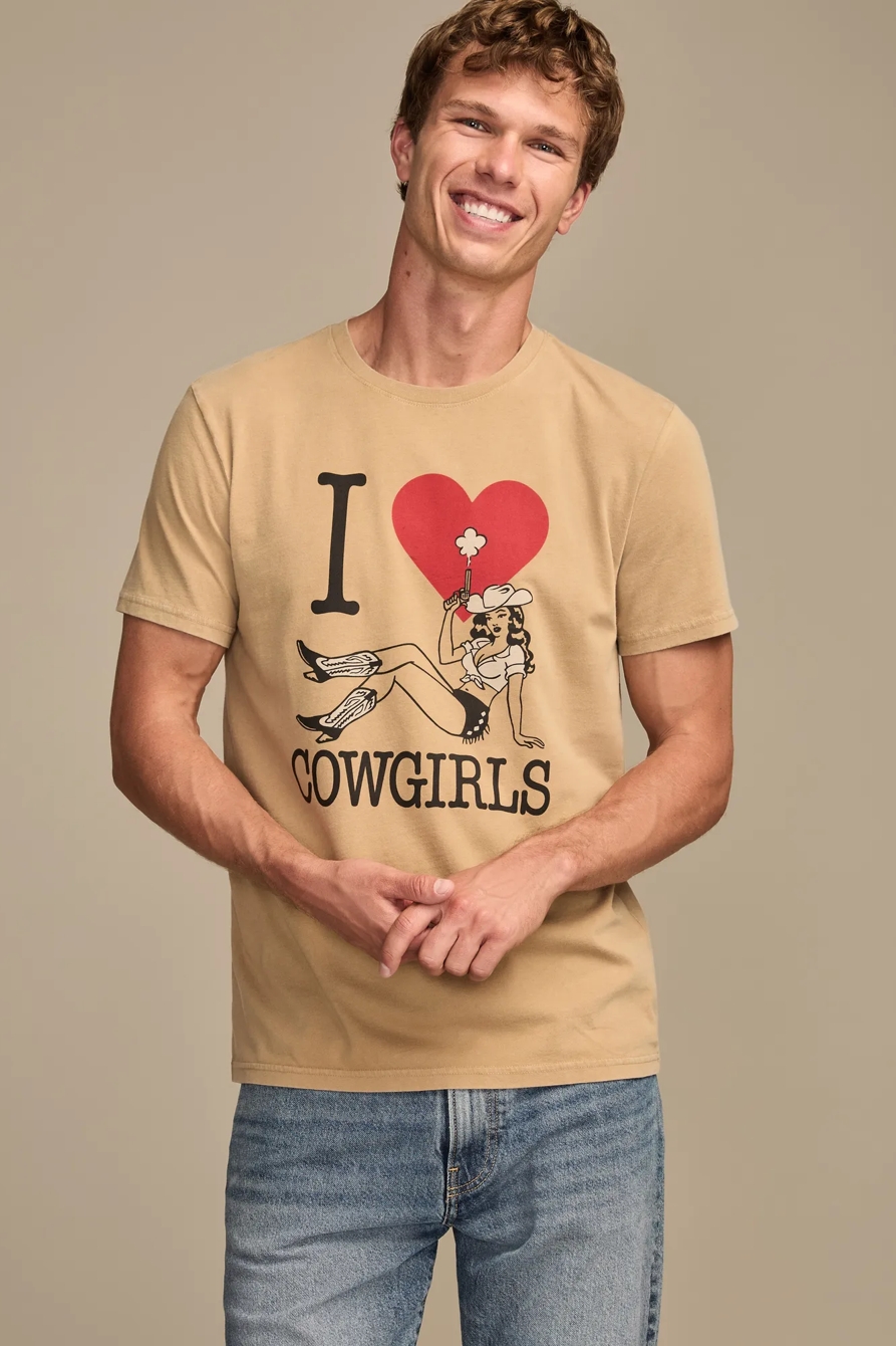 I LOVE COWGIRLS TEE — KELP — image 1