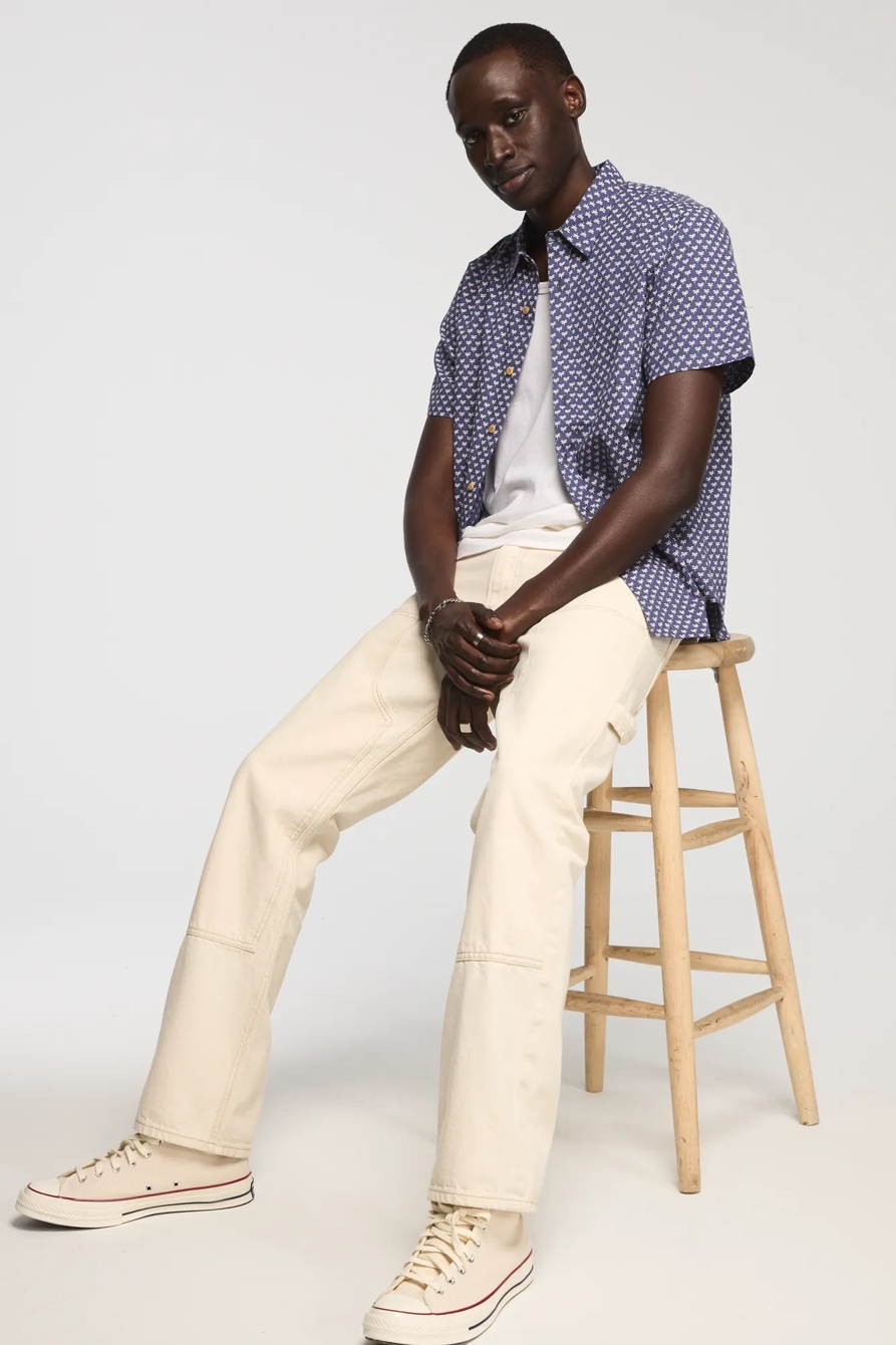 SHORT SLEEVE PRINTED ONE POCKET SAN GABRIEL — BLUE PRINT — image 5