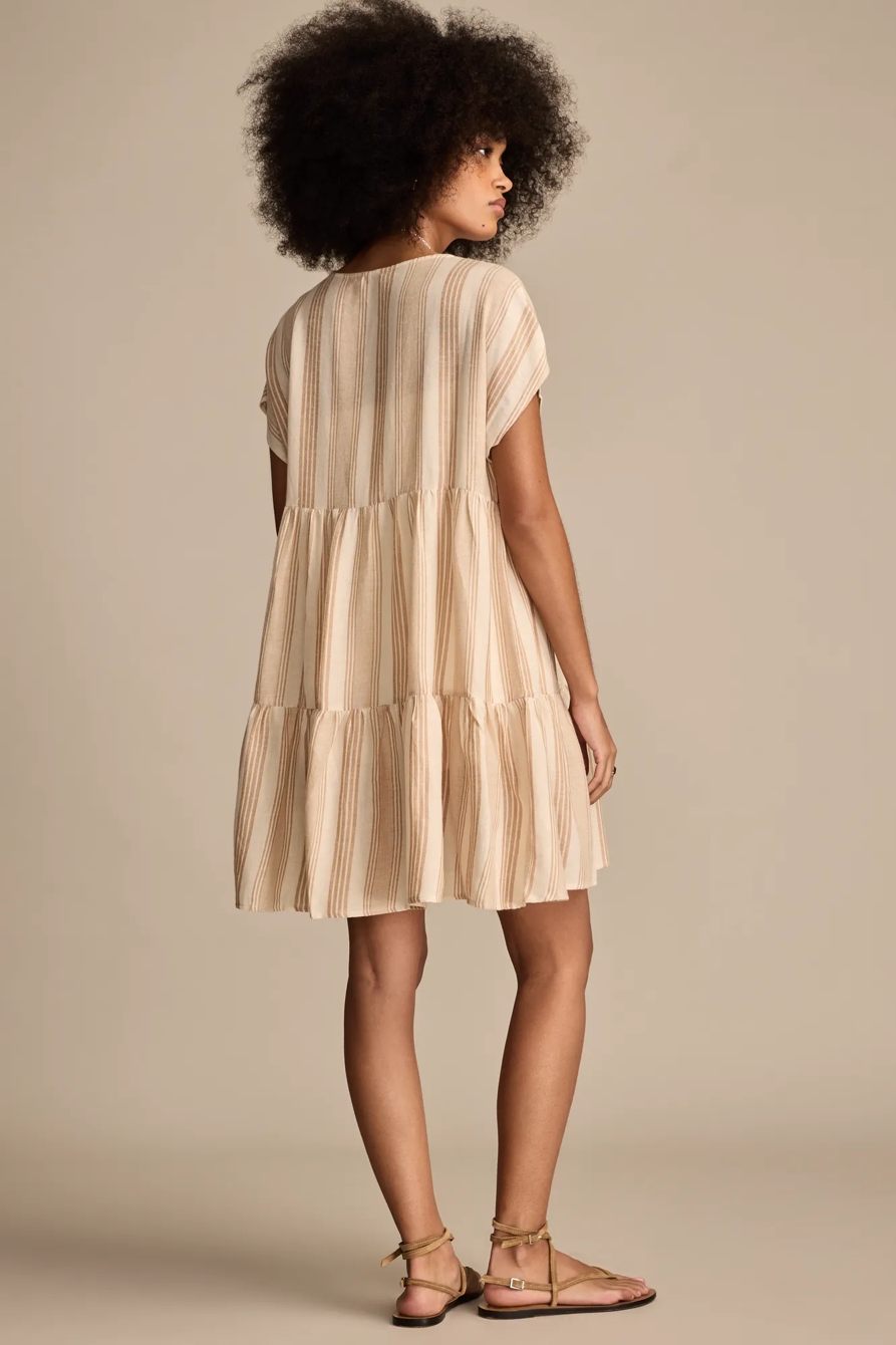 STRIPED TIERED KIMONO — RUST STRIPE — image 5