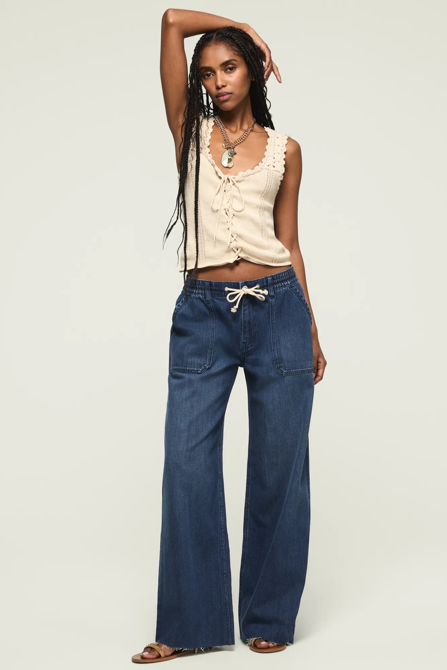PATCH POCKET PULL ON WIDE LEG — IM THE ONE WASH — image 1